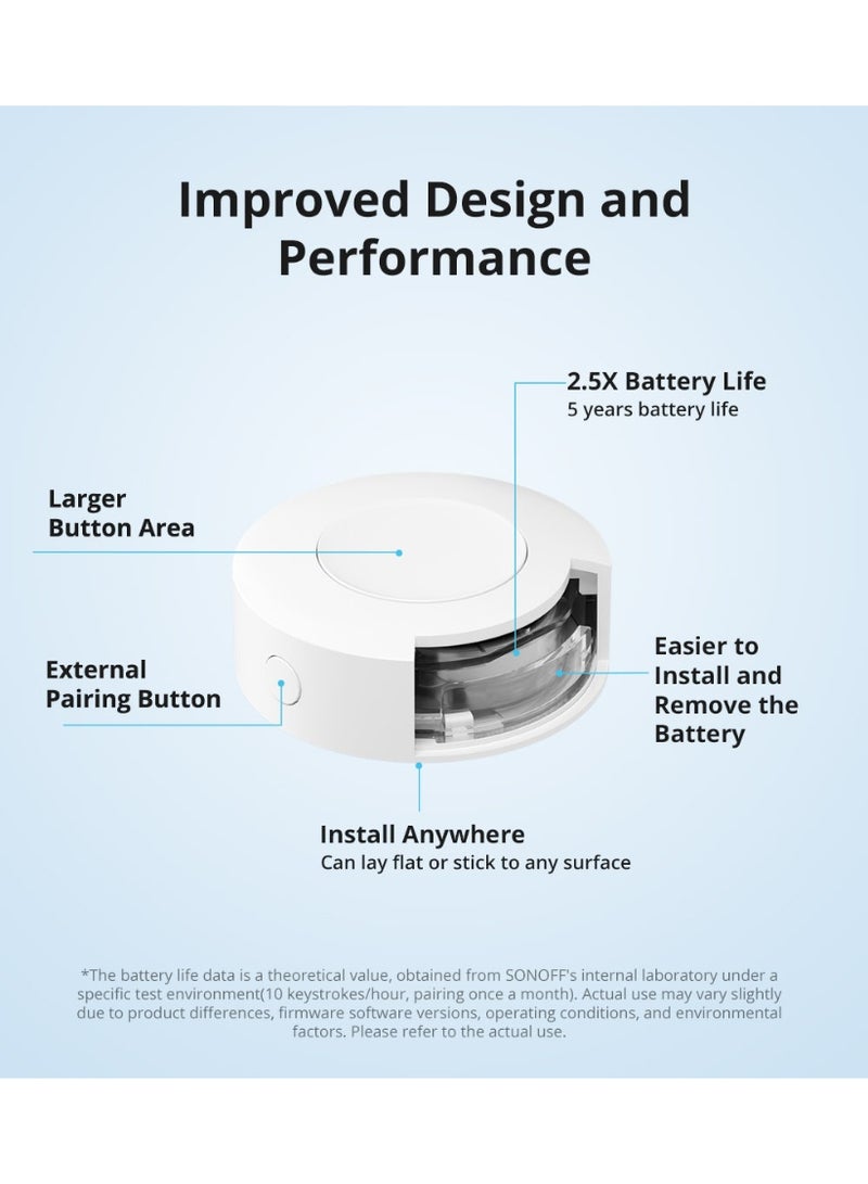 SNZB-01P Zigbee Wireless Smart Switch, Customizable Smart Button for Smart Home with 3 Actions (Single/Double/Long Press), Works with e WeLink & Zigbee Hub, Alexa, Google Home - Image 4